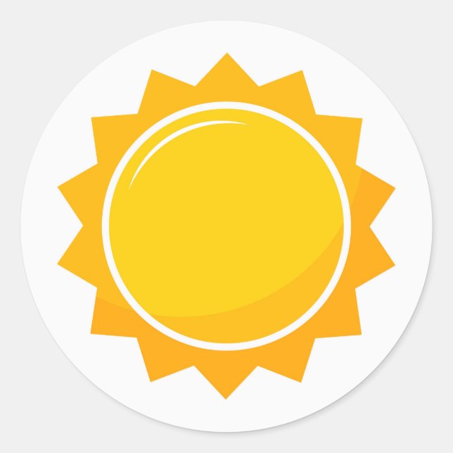 Redonda Pegatina redondo clásico de sol suave (Anverso)