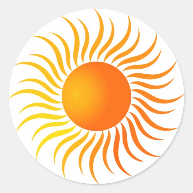 Redonda Pegatina redondo clásico de sol suave (Anverso)