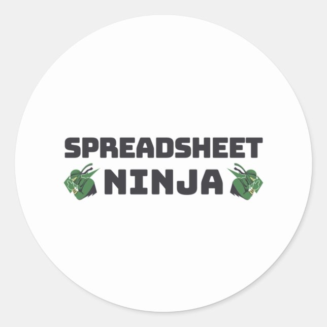 Redonda Pegatina redondo clásico de Spreadsheet ninja (Anverso)