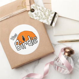 Redonda Pegatina redondo clásico de Wise birdie