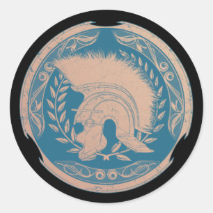 Redonda Pegatina redondo clásico del casco de Roma Centuri