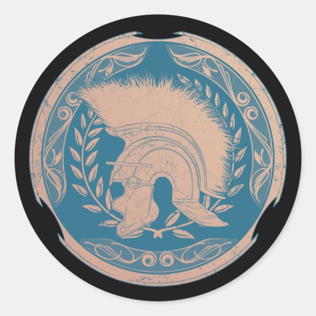 Redonda Pegatina redondo clásico del casco de Roma Centuri (Anverso)