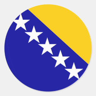 Redonda pegatina redondo clásico del emblema de bosnia