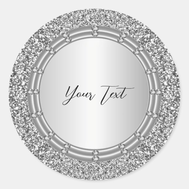 Redonda Pegatina redondo clásico del marco del Purpurina p (Anverso)