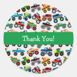 Redonda Pegatina redondo clásico del patrón monster del 