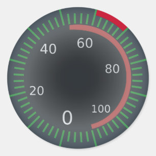 Redonda Pegatina redondo clásico del velocímetro,