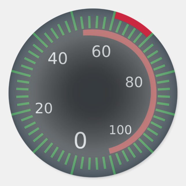 Redonda Pegatina redondo clásico del velocímetro, brillant (Anverso)