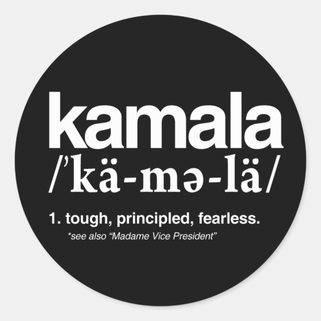 Redonda Pegatina redondo clásico Kamala Harris 2020 (Anverso)