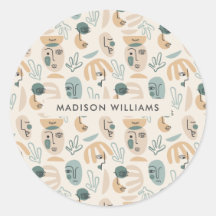 Pegatina redondo clásico monograma