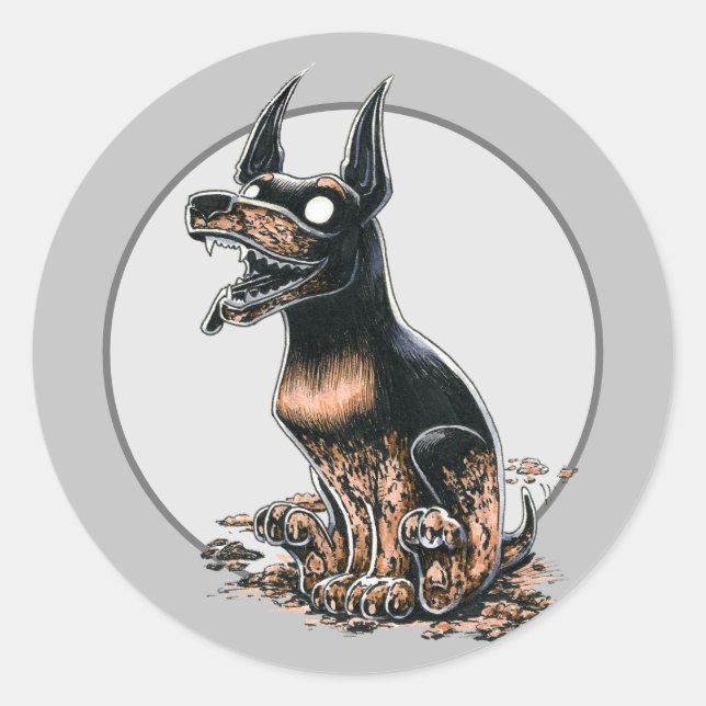 Redonda Pegatina Redondo Clásico Muddy Boo Buddy (Anverso)