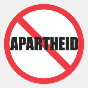 Redonda pegatina redondo clásico "NO APARTHEID"