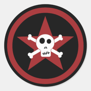 Redonda Pegatina redondo clásico Skull & Star