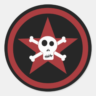 Redonda Pegatina redondo clásico Skull & Star
