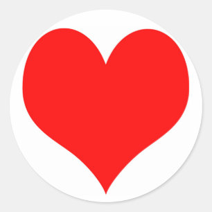 Redonda Pegatina redondo con corazón rojo en el medio