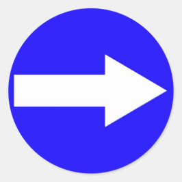 Redonda Pegatina redondo con flecha a la derecha