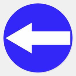 Redonda Pegatina redondo con flecha a la izquierda