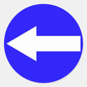 Redonda Pegatina redondo con flecha a la izquierda