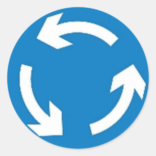 Redonda Pegatina redondo con la muestra del cruce