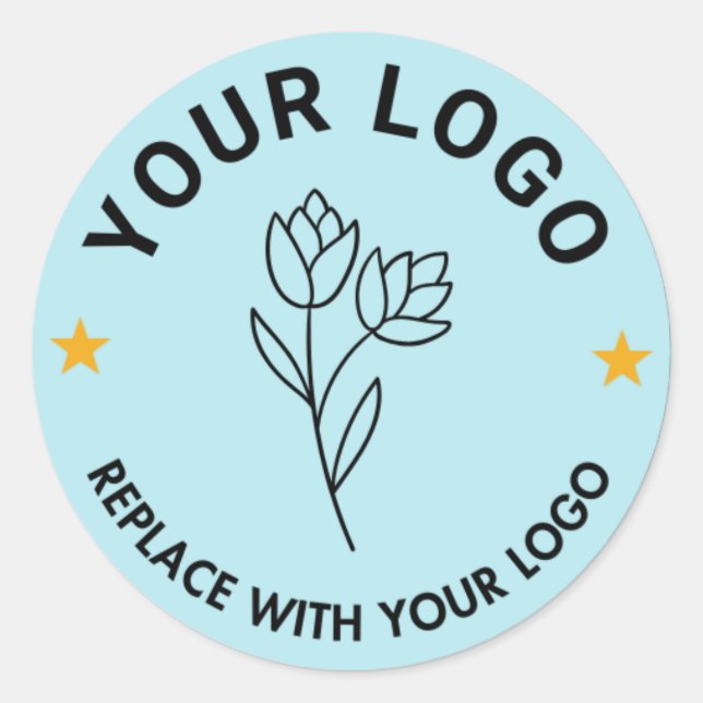 Redonda Pegatina redondo con logotipo personalizado | Etiq (Anverso)