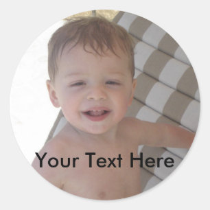 Redonda Pegatina redondo con texto e imagen Personalizado