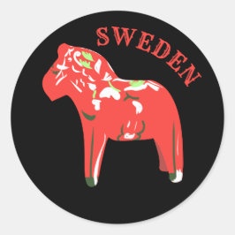 Redonda Pegatina redondo Dala Horse Classic de Suecia