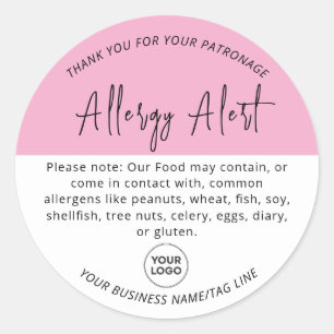 Redonda Pegatina redondo de alerta de advertencia de alime