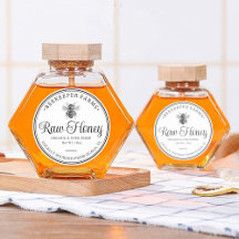 Pegatina redondo de Apiario de Abejas de la Etique