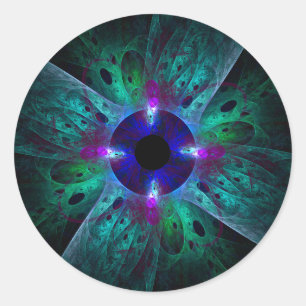 Redonda Pegatina Redondo de Arte Resumen de Ojos