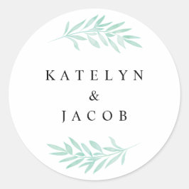 Redonda Pegatina redondo de color de agua de fábrica Boda 