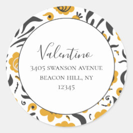 Redonda Pegatina redondo de dirección de retorno floral am