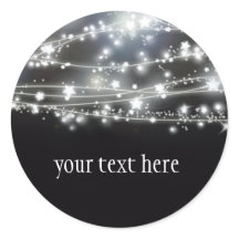 Pegatina redondo de estrellas esparkling