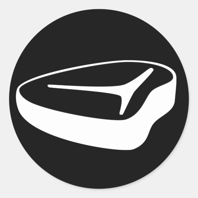 Redonda Pegatina redondo de filete hueso en T (pequeño) (Anverso)