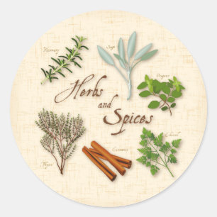 Redonda Pegatina redondo de hierbas y especias