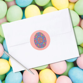 Redonda Pegatina redondo de huevo clásico con decoración d