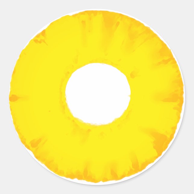 Redonda Pegatina redondo de la nota sobre la fruta - piña (Anverso)