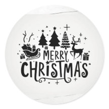 Pegatina redondo de navidad
