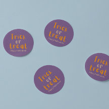 Pegatina Redondo De Trick O Trato Clásico De Hallo