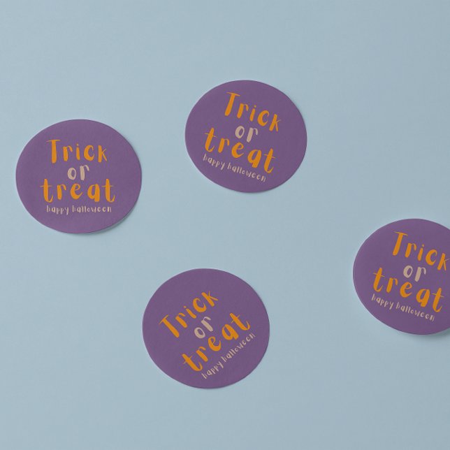 Redonda Pegatina Redondo De Trick O Trato Clásico De Hallo (Subido por el creador)