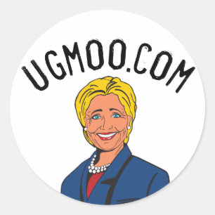 Redonda pegatina redondo de Ugmoo.com Hillary Clinton