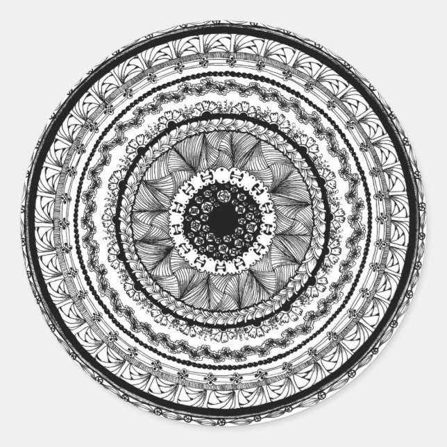 Redonda Pegatina redondo de "Vanity" de Zendala (Anverso)