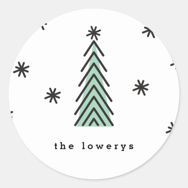 Redonda Pegatina redondo del día de fiesta del árbol de la (Anverso)