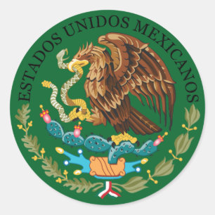 Redonda Pegatina redondo del escudo de armas de México