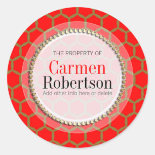 Redonda Pegatina redondo del patrón de Personalizado de or