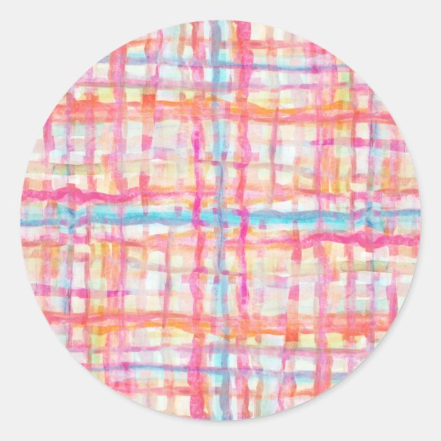 Redonda Pegatina redondo | Dulce de Cabana en rosa (Anverso)