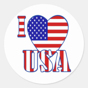 Redonda Pegatina redondo/I Heart USA