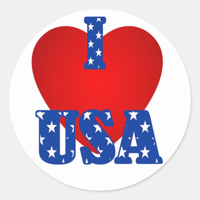 Redonda Pegatina redondo/I Heart USA (Anverso)