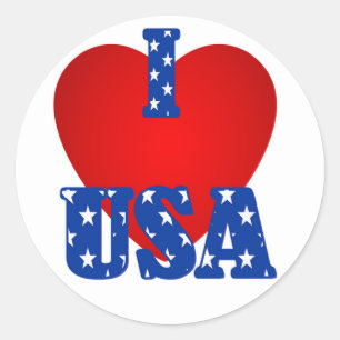Redonda Pegatina redondo/I Heart USA