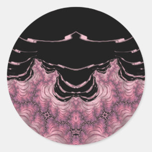 Redonda Pegatina redondo negro y rosa ~ clásico