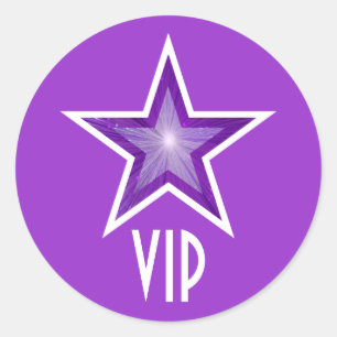 Redonda pegatina redondo Purple Star VIP morado