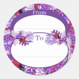 Redonda Pegatina redondo Purple Sun Fairy